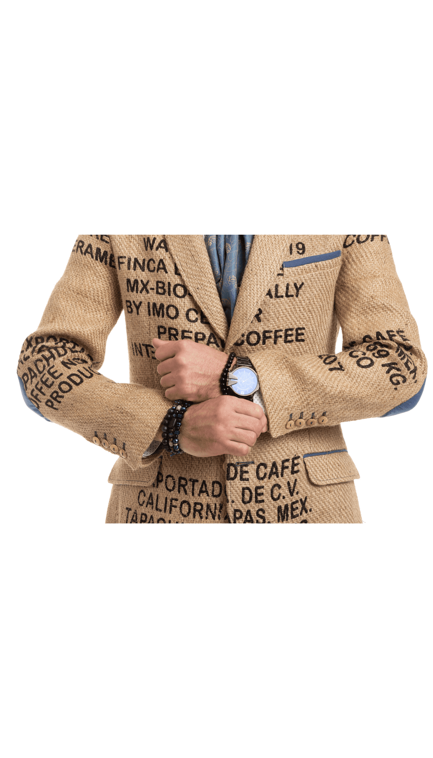 Exclusive outdoor clothing sustainably made from used Mexican coffee sacks