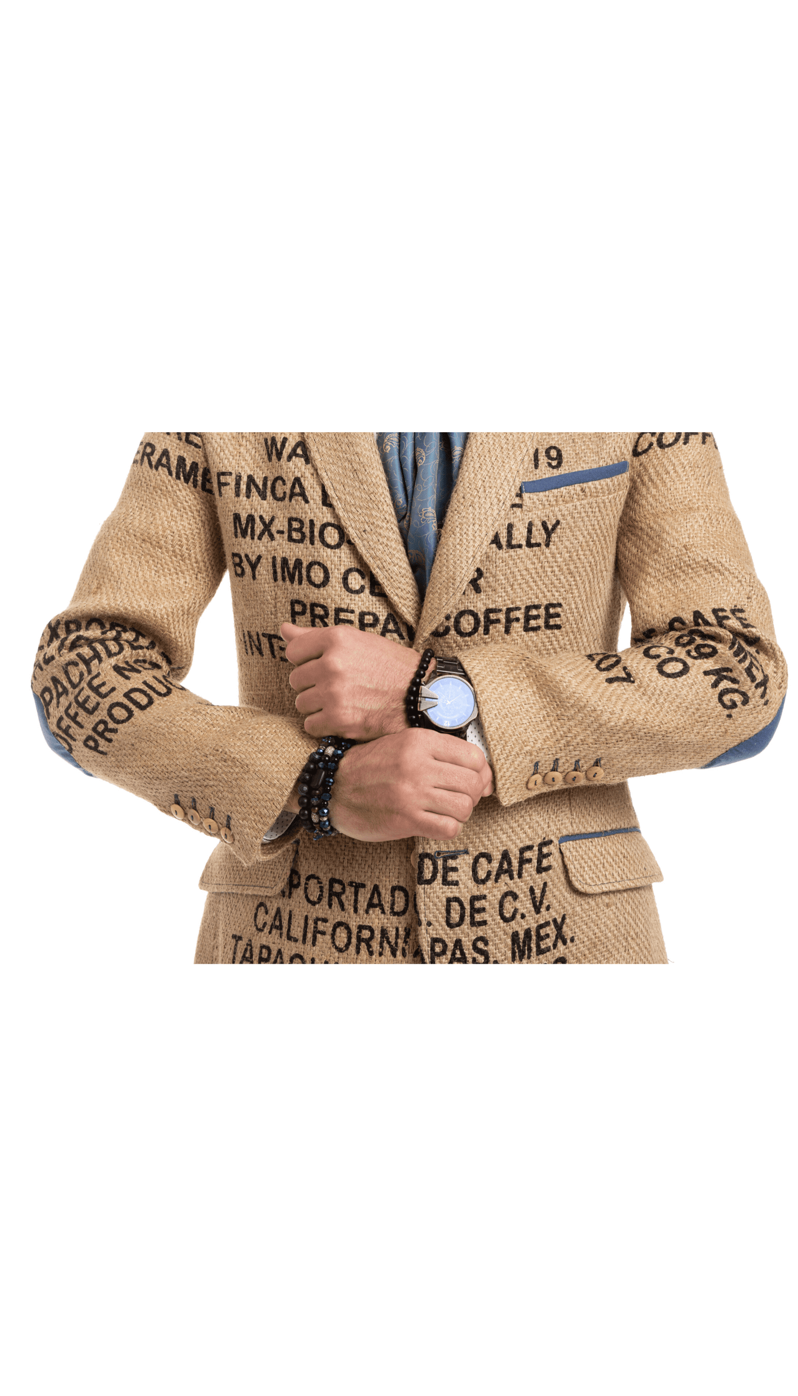 Exclusive outdoor clothing sustainably made from used Mexican coffee sacks