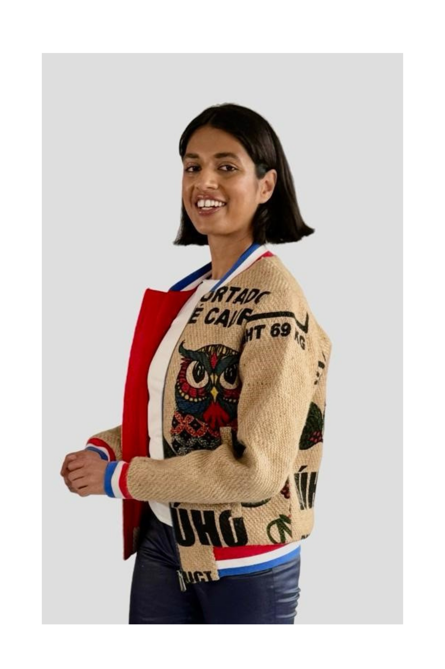 Exquisite apparel made of used coffee sacks from a sustainable fashion brand THE COFFEE JACKET®