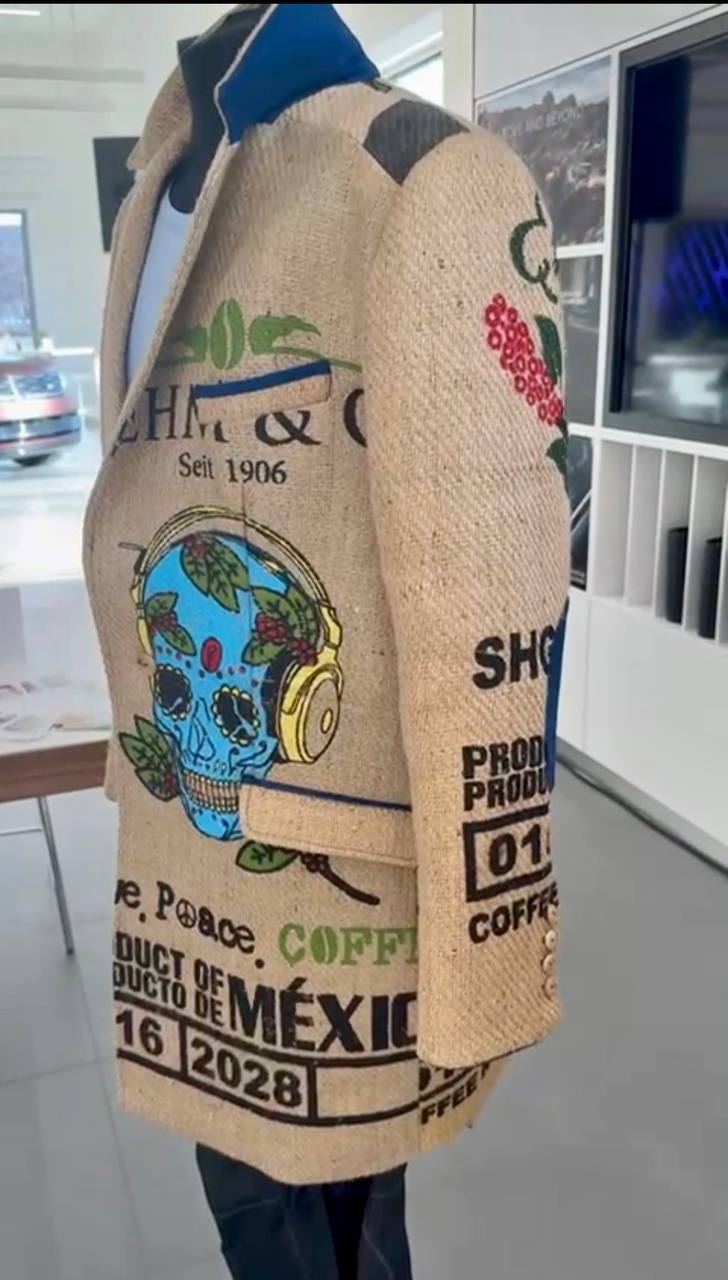 The Mexican Coffee Heritage Coat: A Bespoke Masterpiece of Sustainable Style